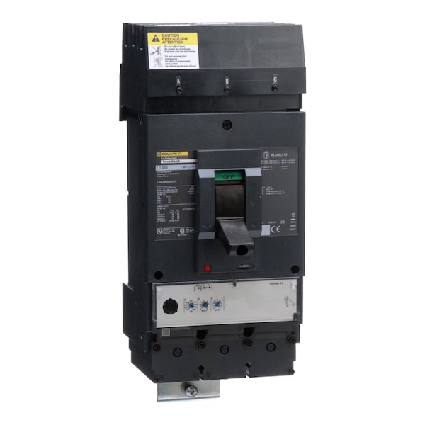 Square D Molded Case Circuit Breaker, LDA Series, 600A, 3 Pole, 600V AC, 25kA at 240V AC - LDA36600U31X