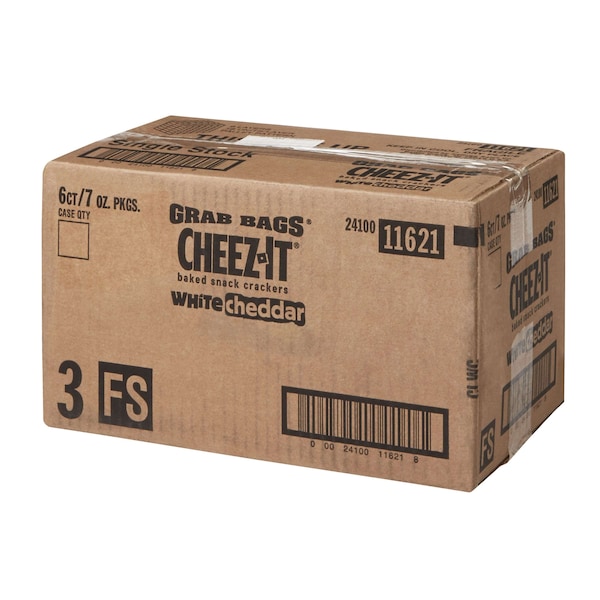 Cheez-It Cheez-It Bolsa para llevar recerrable de galletas de cheddar blanco de 7 oz. Paquete de 6 - 2410011621