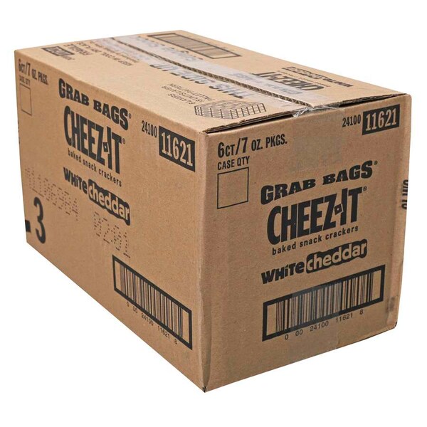 Cheez-It Cheez-It Bolsa para llevar recerrable de galletas de cheddar blanco de 7 oz. Paquete de 6 - 2410011621