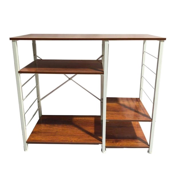 Kd Muebles De Comedor 4 Tier Shelving Multi-Purpose Storage Utility Bakers Rack, Vintage Rustic - KD2519420