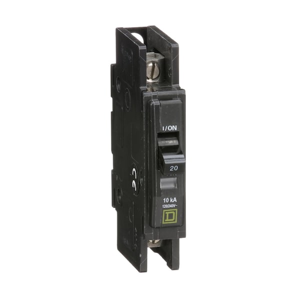 Square D Miniature Circuit Breaker, QOU Series, 20A, 1 Pole, 120/240V AC, 10kA at 120/240V AC - QOU120B