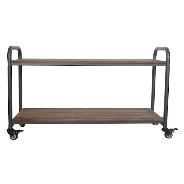 Cheungs 2-Tier Wood Top Metal Frame Cart - 4848