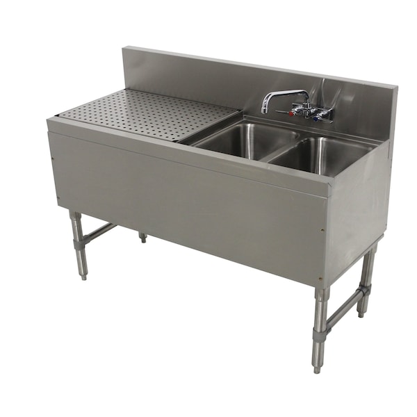 Advance Tabco Prestige Underbar Sink Unit 3-compartment 48 in.W x 20 in.D x 36 in.H - PRB-19-43R