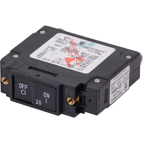 Blue Sea Systems Circuit Breaker, 20A, 1 Pole, Not Rated, 10kA - 7443