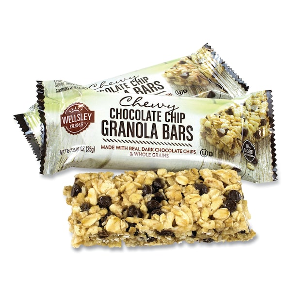 Barras de granola masticables con chispas de chocolate Wellsley Farms™, 0.88 oz por barra, paquete de 60 - 2552.