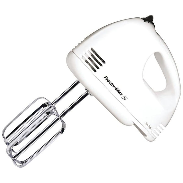 Hamilton Beach EasyMix Series 62515R Hand Mixer, 125 W, 5Speed, White - 62515PS