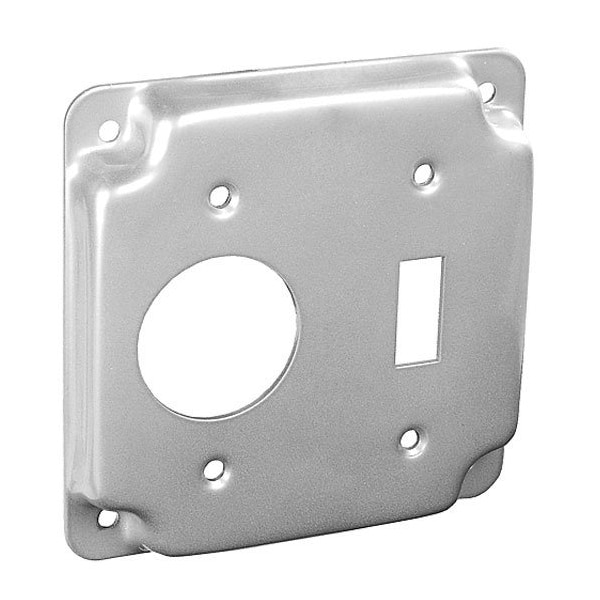 Southwire Electrical Box Cover, Square, Galvanized Steel, Toggle and Raised Cover - G1937