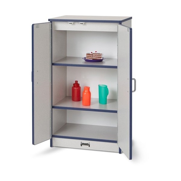 Jonti-Craft Play Kitchen Refrigerator, Navy Edge, 20inWx15inDx27inH, Gray - JNT2410JCWW112
