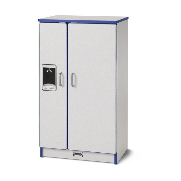 Jonti-Craft Play Kitchen Refrigerator, Blue Edge, 20inWx15inDx27inH, Gray - JNT2410JCWW003