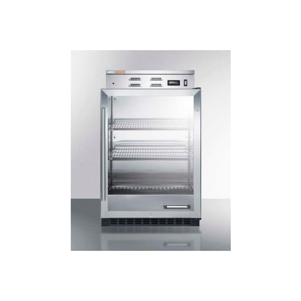 Summit Appliance Div. Accucold Single Chamber Warming Cabinet With Glass Door, Stainless Steel, 5.0 Cu. Ft. Capacity - PHC61G