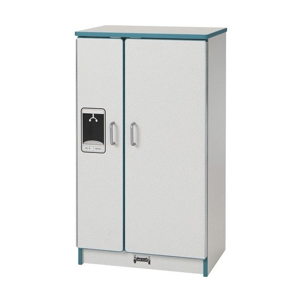 Jonti-Craft Play Kitchen Refrigerator, Teal Edge, 20inWx15inDx27inH, Gray - JNT2410JCWW005