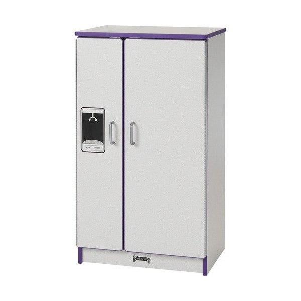 Jonti-Craft Play Kitchen Refrigerator, Purple Edge, 20inWx15inDx27inH, Gray - JNT2410JCWW004
