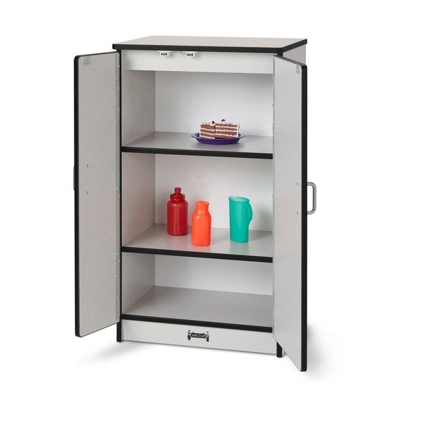 Jonti-Craft Play Kitchen Refrigerator, Black Edge, 20inWx15inDx27inH, Gray - JNT2410JCWW180