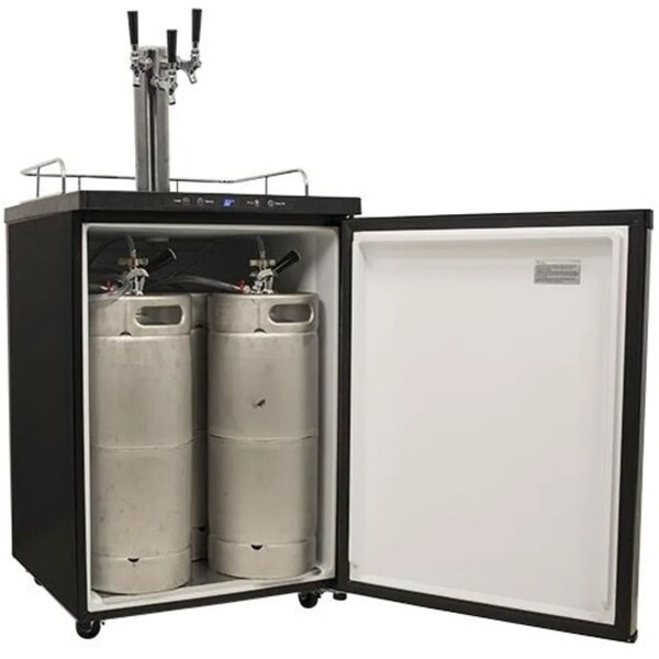 Edgestar 24 Inch Wide Triple Tap Kegerator with Digital Display for Full Size Kegs - KC3000TRIP