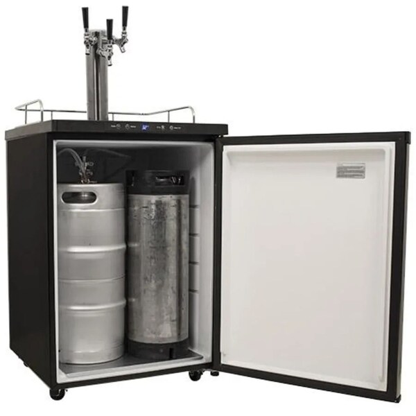 Edgestar 24 Inch Wide Triple Tap Kegerator with Digital Display for Full Size Kegs - KC3000TRIP