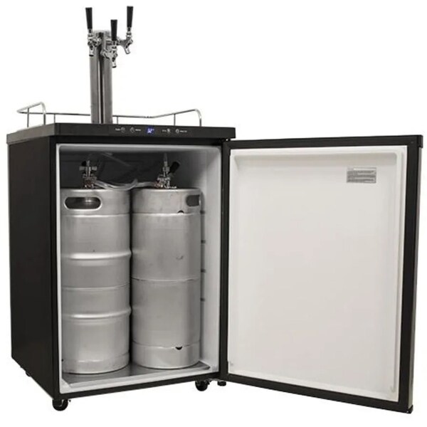 Edgestar 24 Inch Wide Triple Tap Kegerator with Digital Display for Full Size Kegs - KC3000TRIP