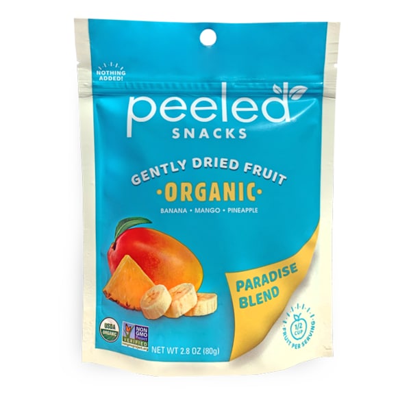 Frutas Orgánicas Deshidratadas Peeled Snacks, Mezcla Paraíso, 2.8oz, Paquete de 12 - 10185889000703