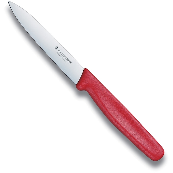 Swiss Army Brands Victorinox 40502 Kitchen Red Paring - Large Handle, Spear Point, 4In Blade, Straight Edge - VIC-5.0701.S