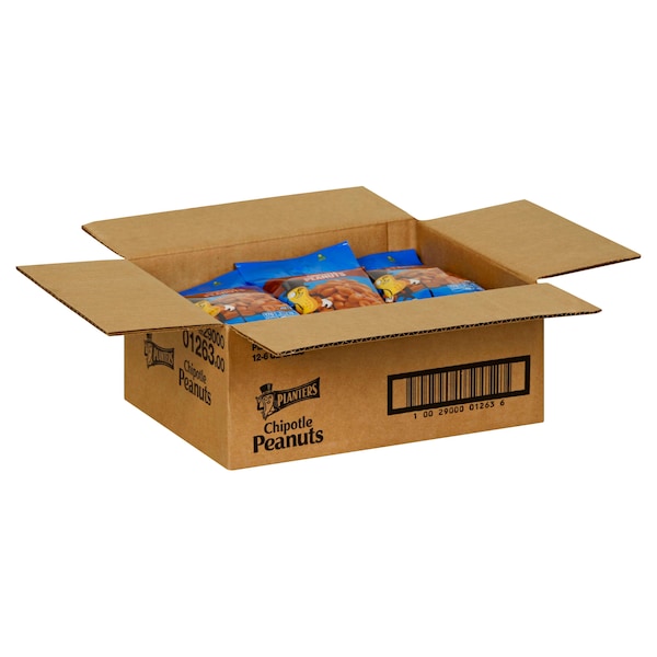 Planters Planters Bolsa Grande de 6 oz de Cacahuate Chipotle, Paquete de 12 - 10029000012636