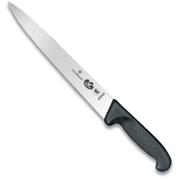 Swiss Army Brands 40540 Kitchen Fibrox Pro Blk Carving - Strt, 10In Semi-Flexible, Pointed Blade - VIC-5.4503.25