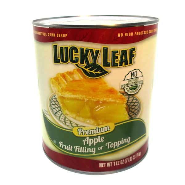 Hoja afortunada. Relleno premium de fruta de manzana Lucky Leaf Or Topping #10 Can, PK3 - FFPFP0242LKL01