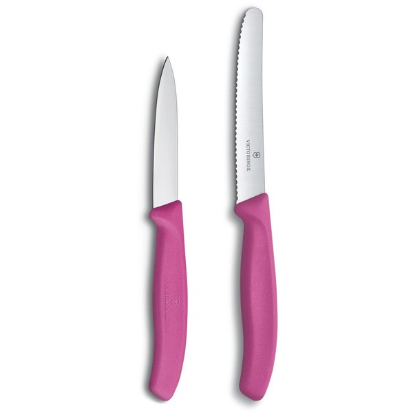 Swiss Army Brands 2024 Victorinox Kitchen Swiss Classic Utility - 2 Packs 4.5In Round, Serrated Blade Pink Packaged - VIC-6.7836.L115B