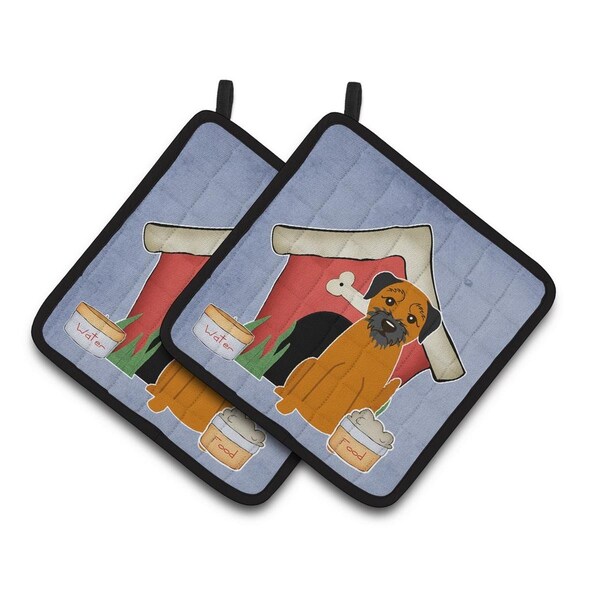 Carolines Treasures Dog House Collection Border Terrier Pair of Pot Holders - BB2793PTHD