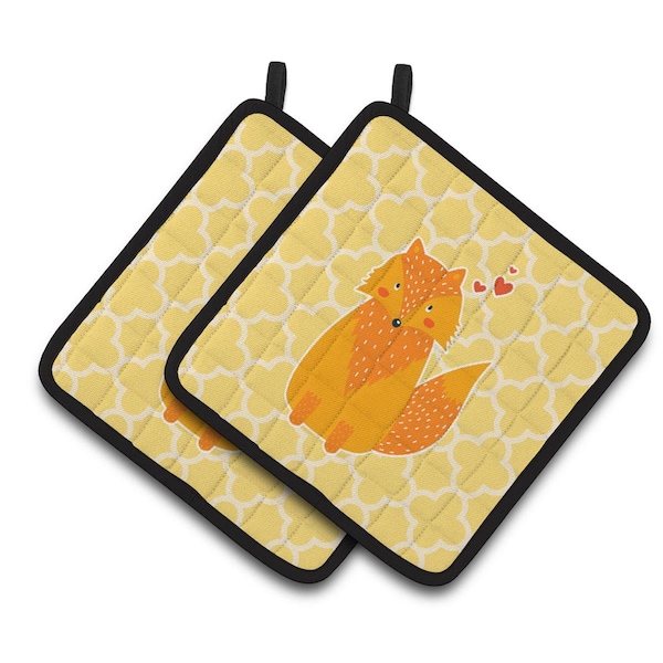 Carolines Treasures Foxy Love Pair of Pot Holders - BB6758PTHD
