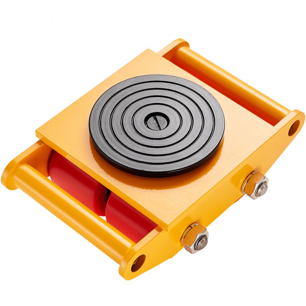 VEVOR Machinery Skate Dolly, 13,200 LBS/6T Industrial Machinery Mover, Heavy Duty Carbon Steel Machinery Moving Skate with 4 PU Wheels and 360° Rotation Non-Slip Cap for Warehouse, Workshop, Factory - GYXTKHSG16TPU4PRFV0