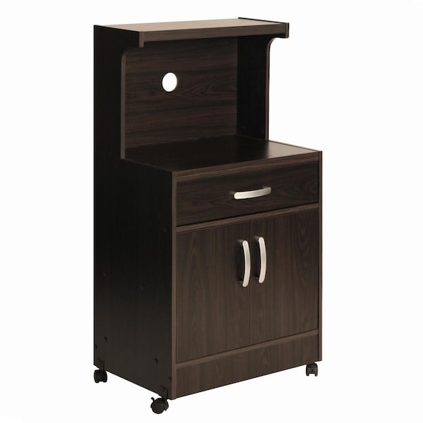 Better Home 16 x 45 x 23.5 in. Shelby Kitchen Wooden Microwave Cart, Tobacco - 616859964426