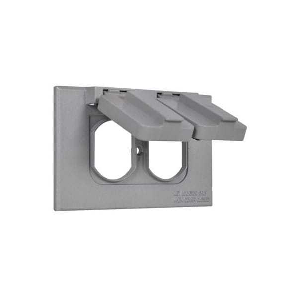 Hubbell ME GRY Horiz Flip Cover - 1C-DH-ALX