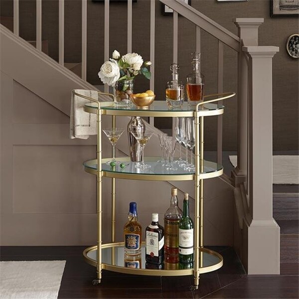 Madison Park Signature Madison Park MPS135-0049 Lauren Bar Cart; Antique Gold - MPS135-0049