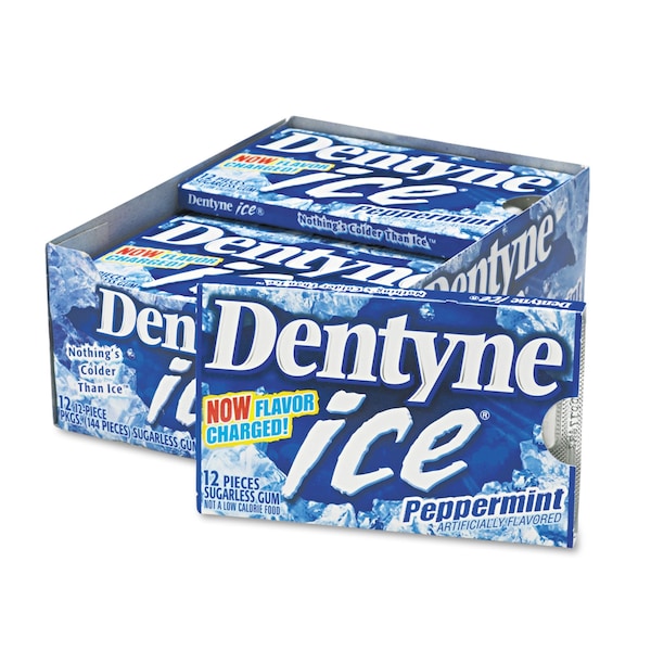 Chicle Dentyne Ice sin azúcar, sabor a menta, 16 piezas/paquete, PK9 - 00 12546 31254 00