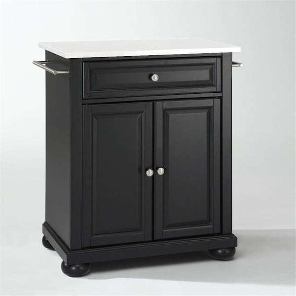 Kd Americana Alexandria Granite Top Portable Kitchen Island Cart, Black & White - KD3036189