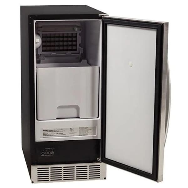 Edgestar 15 Inch Wide 25 Lbs Capacity BuiltIn Ice Maker with 50 Lbs Daily Ice Production  Pump Included - IB450SSP