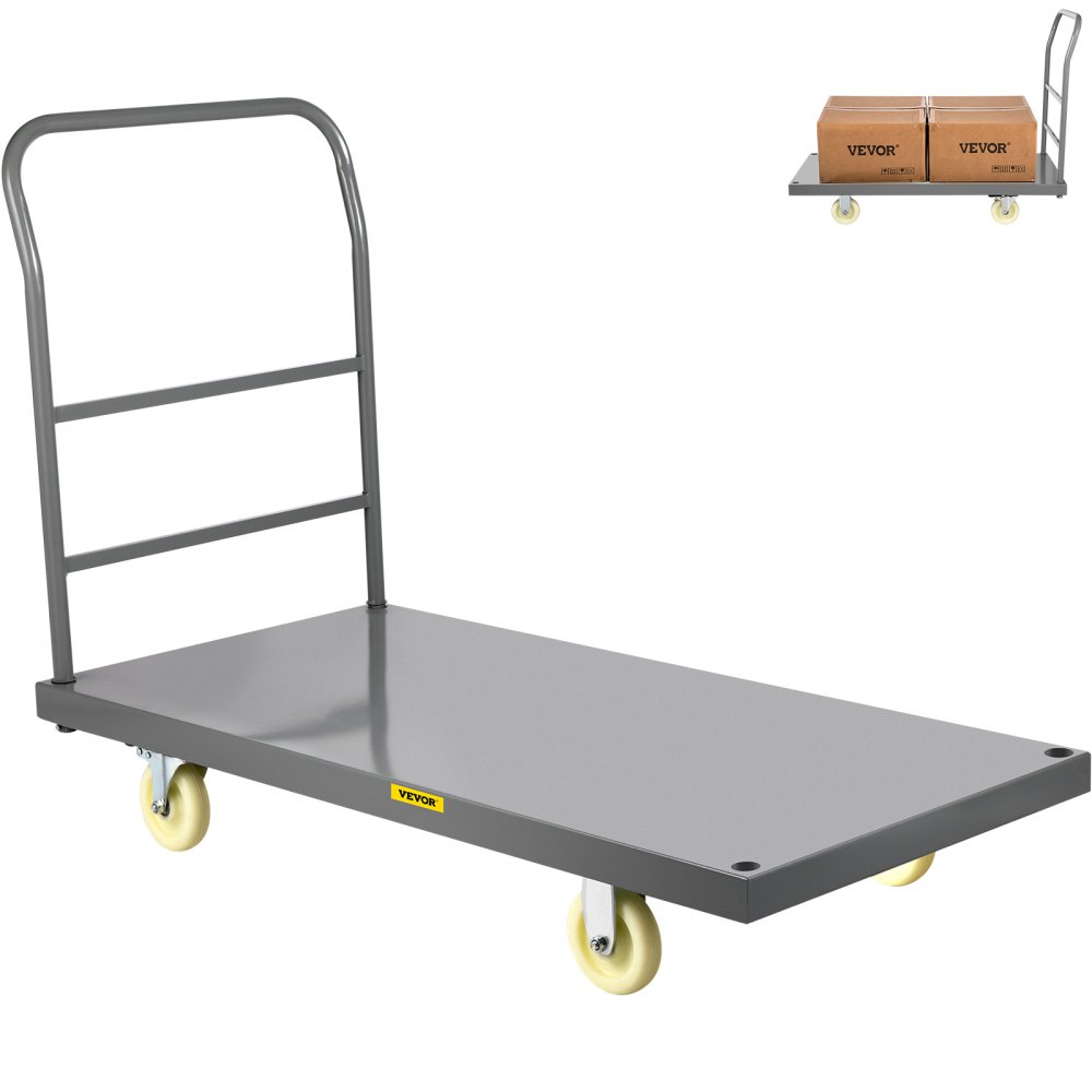 VEVOR Platform Truck 2000 lbs Capacity 47" x 24" x 32" Flatbed Cart Hand Truck - TZPBTCBBD2000MZPIV0