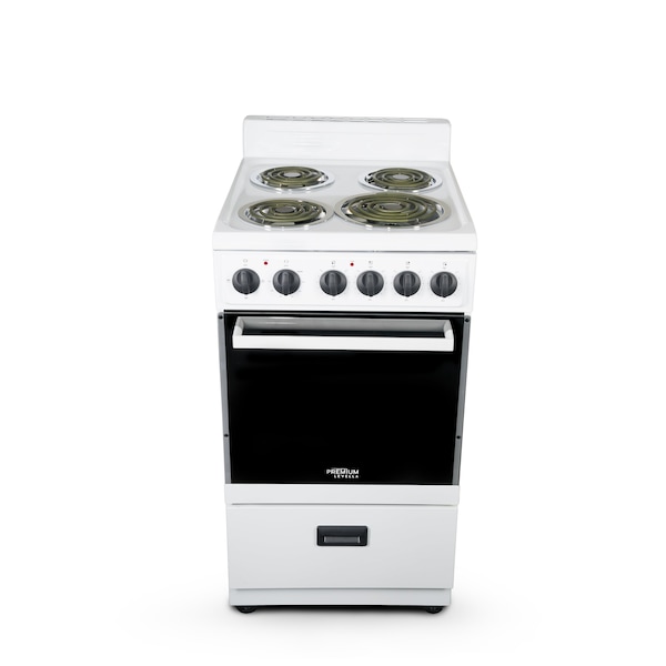 Premium Levella 20" 4-Burner Electric Stove in White -  PRE2025GW