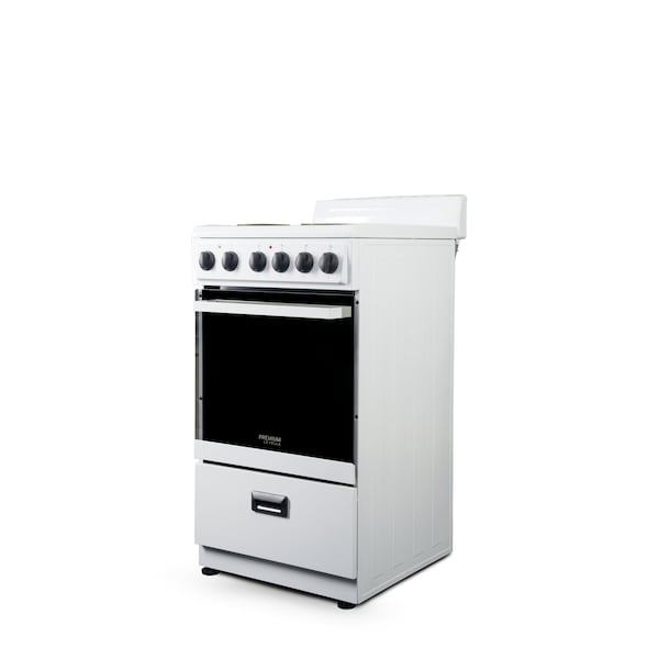 Premium Levella 20" 4-Burner Electric Stove in White -  PRE2025GW