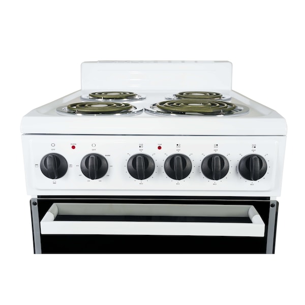Premium Levella 20" 4-Burner Electric Stove in White -  PRE2025GW
