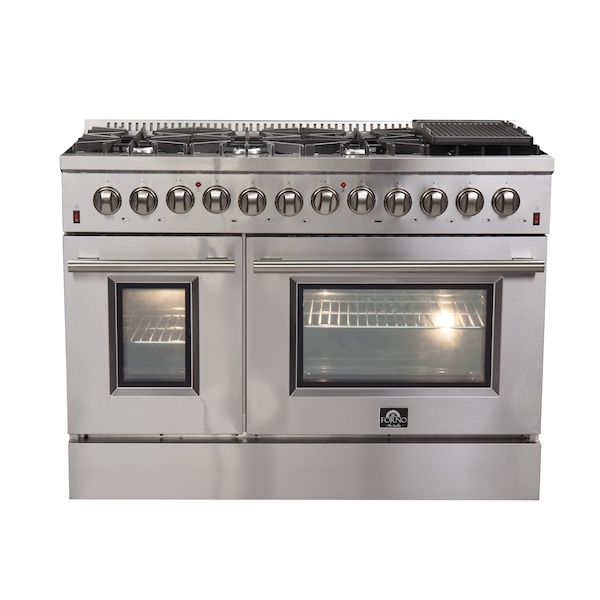 Forno Galiano Gold Professional 48In. Freestanding Dual Fuel Range - FFSGS6156-48