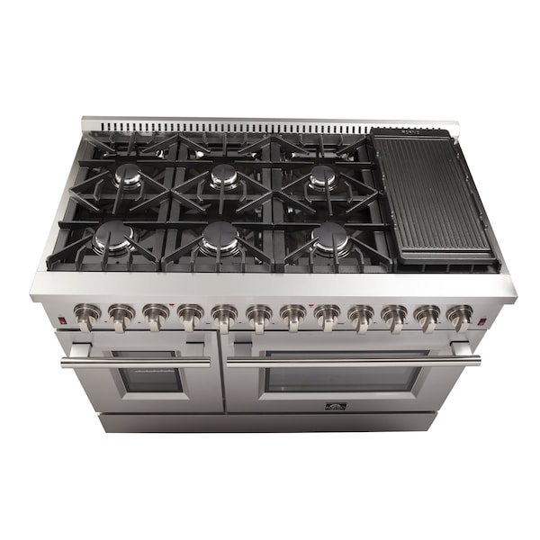 Forno Galiano Gold Professional 48In. Freestanding Dual Fuel Range - FFSGS6156-48