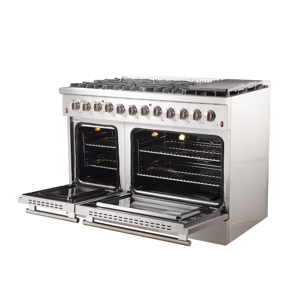 Forno Galiano Gold Professional 48In. Freestanding Dual Fuel Range - FFSGS6156-48