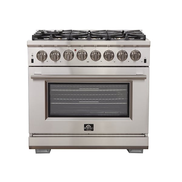 Forno Capriasca Titanium Professional 36In. Freestanding Dual Fuel Range - FFSGS6187-36