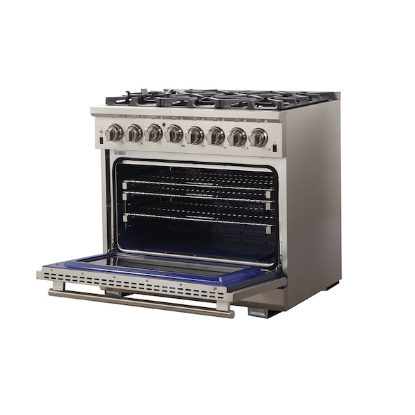 Forno Capriasca Titanium Professional 36In. Freestanding Dual Fuel Range - FFSGS6187-36