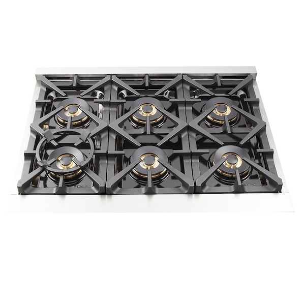 Forno Capriasca Titanium Professional 36In. Freestanding Dual Fuel Range - FFSGS6187-36