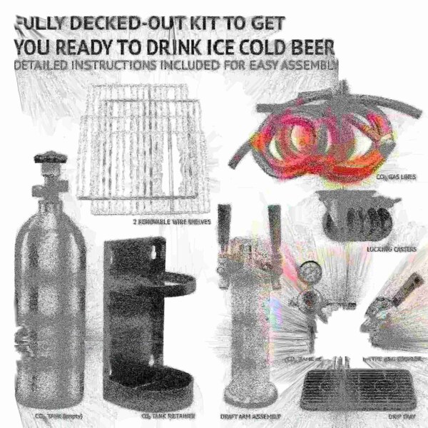 Ivation 4.9 cu. ft. 20 in. Dual Tap Black Beer Kegerator - IVBKADT491B