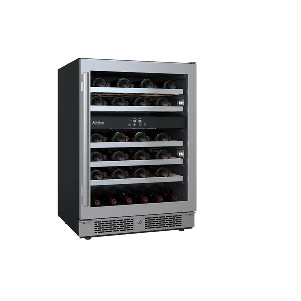 Avallon 24 Inch Wide 45 Bottle Capacity Dual Zone Wine Cooler with Right Swing Door - AWC242DZRH