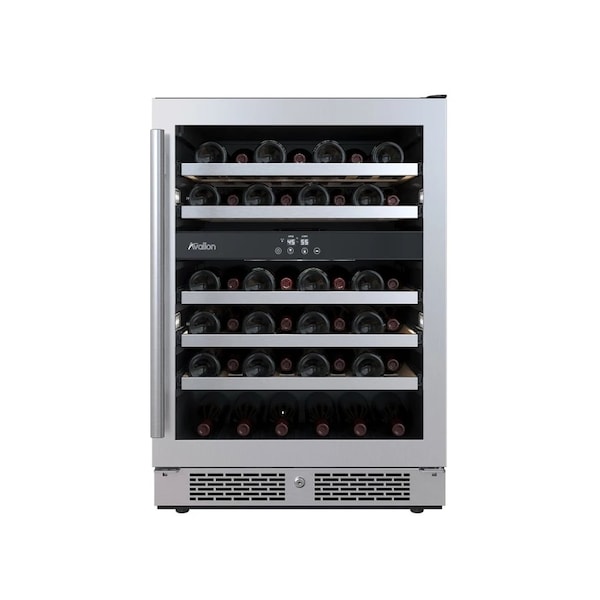 Avallon 24 Inch Wide 45 Bottle Capacity Dual Zone Wine Cooler with Right Swing Door - AWC242DZRH