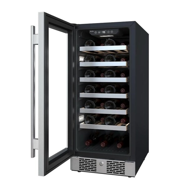 Avallon 15 Inch Wide 27 Bottle Capacity Single Zone Wine Cooler with Left Swing Door - AWC152SZLH