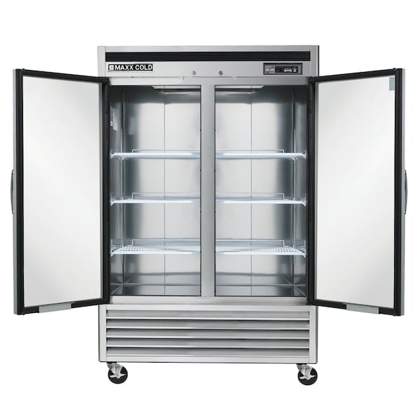 Maxx Cold Refrigerator 49 cu.ft., DBL Door, Comm. Upright, Stainless Int and Ext - MCR-49FD